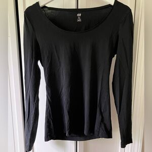 H&M Black Fitted Blouse with Long Sleeves